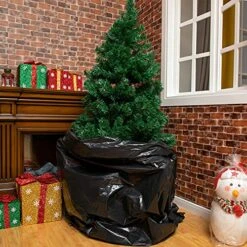 Large Christmas Tree Storage Bag Christmas Tree Plastic Removal Bag Christmas Tree Covers Plastic Bag Christmas Tree Skirt For Christmas Tree Store And Carrying, Black (1 Piece,9 X 6 Feet)