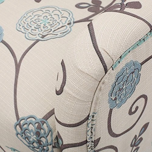 Christopher Knight Home Arabella Fabric Club Chair, White And Blue Floral 29.1D X 29.9W X 36.6H In 4 Christopher Knight Home Arabella Fabric Club Chair, White And Blue Floral 29.1D X 29.9W X 36.6H In - Image 4