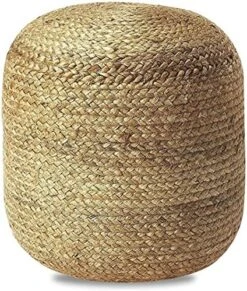 FRELISH DECOR Round Pouf Ottoman Hand Knitted 100% Cotton Pouf Foot Stool - Knitted Bean Bag - Floor Chair For Living Room Bedroom - Foot Rest For Couch (20 Diameter X 14 Height) - Natural -Songmics Furniture Shop 61cW3c8sfEL. AC