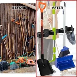 UNUSFIRE Mop Broom Holder Heavy Duty,Magnetic Mop Hangers Strong 4Rack Solid Aluminum Non-Slip Magnetic Tool Organizers Rack Storage For Home Kitchen Laundry Garage Workshop -Songmics Furniture Shop 61kMIJhaO4L