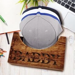 Personalized Dad Name Family Tree Hat Holder,Creative Wooden Hat Holder,Custom 1-6 Family Name Baseball Cap Storage Rack,Hat Organizer,Father'S Day,Dad,Mom,Grandpa Birthday Christmas Gift(Style 2) -Songmics Furniture Shop 61llWnVslnL