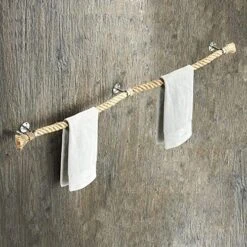 YJ YANJUN Nautical Towel Bar Black Nautical Accessories For Bathroom Nautical Bathroom Decor Rope Towel Racks For Bathroom Wall Mounted -Songmics Furniture Shop 61oiHnp7OGL. AC