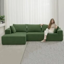 Melpomene Modular Sectional Sofa, Modern Minimalist 109" L-Shape 2 PC Free Combination Upholstered Sleeper Sofa Couch,White 16 Melpomene Modular Sectional Sofa, Modern Minimalist 109" L-Shape 2 PC Free Combination Upholstered Sleeper Sofa Couch,White -Songmics Furniture Shop 61opNHikk L. AC