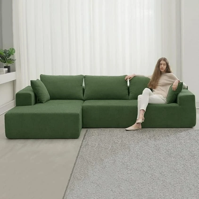 Melpomene Modular Sectional Sofa, Modern Minimalist 109" L-Shape 2 PC Free Combination Upholstered Sleeper Sofa Couch,White 7 Melpomene Modular Sectional Sofa, Modern Minimalist 109" L-Shape 2 PC Free Combination Upholstered Sleeper Sofa Couch,White - Image 7