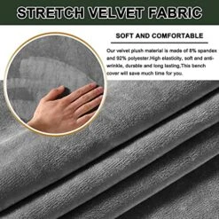 Gydream Velvet Thick Bench Cover,Upholstered Dining Room Bench Cover, Stretch Bench Seat Cover For Piano Bench Long Bench Living Room (peacoke Blue,Large) -Songmics Furniture Shop 61pDDKtmiwL