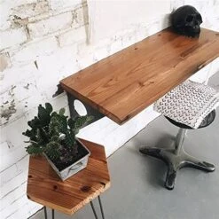 FOF FRIEND OF FAMILY Industrial Rustic Wall-Mounted Table, Dining Table Desk, Pine Wood Wall-Mounted Bar Tables (40"X14")