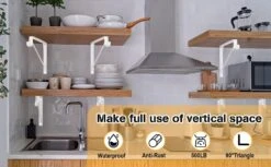 4Pack Closet Shelf Brackets, Heavy Duty Closet Rod & Shelf Brackets, 11 Inch Closet Brackets With Rod Holder, Hanger Pole Support Bracket For Clothes, Wall Mount Closet Rod Brackets With Screws-White -Songmics Furniture Shop 61wodvpzI4L