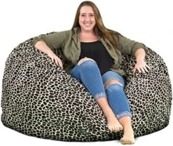 ULTIMATE SACK 5000 (5 Ft.) Bean Bag Chair: Giant Foam-Filled Furniture - Machine Washable Covers, Durable Inner Liner, 100% Virgin Foam. Comfy Bean Bag Chair. (Pink, Fur) -Songmics Furniture Shop 61xqPnqNW1L. AC 1