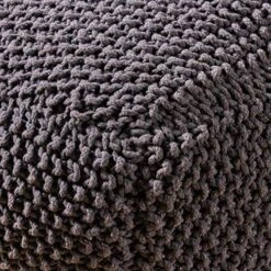 Christopher Knight Home Joyce Knitted Cotton Square Pouf, Dark Grey -Songmics Furniture Shop 61z2bsqf6OL