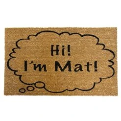 Rubber-Cal "Hi I'm Mat Coir Doormat Funny Doormats, 18 X 30-Inch