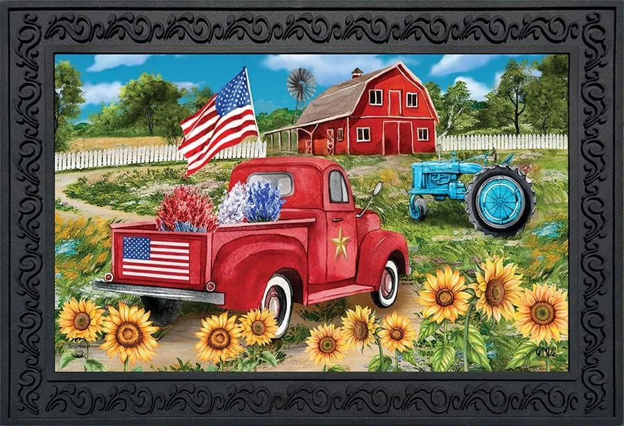 Briarwood Lane America The Beautiful Summer Doormat Patriotic Floral Indoor Outdoor 30" X 18" 11 Briarwood Lane America The Beautiful Summer Doormat Patriotic Floral Indoor Outdoor 30" X 18" - Image 11