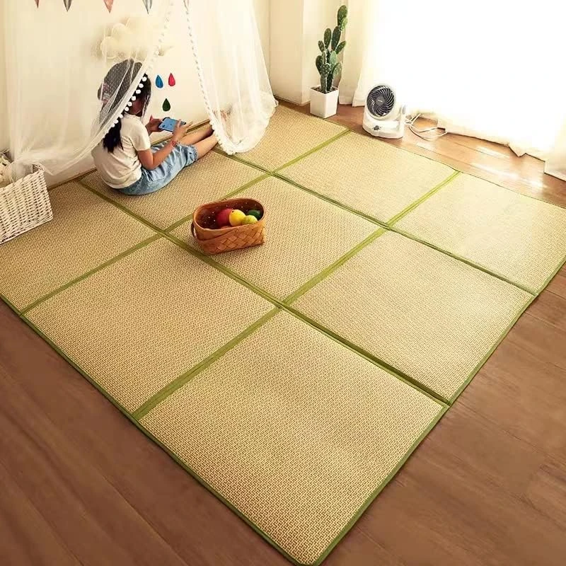 MYOYAY Large Japanese Tatami Mat 71x 71in Large Summer Breathable Sleeping Mat Foldable Rattan Floor Mat Non-Slip Memory Foam Stitching Carpet Crawling Mats Living Room Bedroom Playroom Yoga (Brown) 7 MYOYAY Large Japanese Tatami Mat 71x 71in Large Summer Breathable Sleeping Mat Foldable Rattan Floor Mat Non-Slip Memory Foam Stitching Carpet Crawling Mats Living Room Bedroom Playroom Yoga (Brown) - Image 7